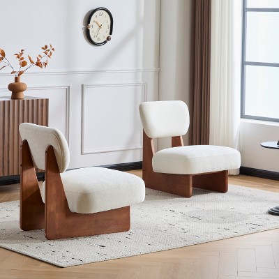 Christopher Knight Home Carlos Modern Wood Upholstered Accent Chair (Set of 2)