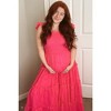 Pinkblush Fuchsia Smocked Mesh Ruffle Accent Maternity Midi Dress - 4 of 4