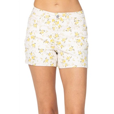 Women's Flower Print Mid-Rise Shorts - Judy Blue