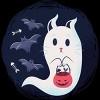 Men's Design By Humans halloween ghost cat By ArtStyleAlice T-Shirt - 2 of 2