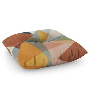 Little Arrow Design Co modern triangle mosaic multi Square Floor Pillow - Deny Desings