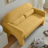 DOMETOUR Lambs Wool Loveseat for Living Room, Modern Teddy Fabric Couch Sofa With 2 Lumbar Pillows - 3 of 4