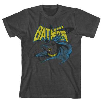 Batman Vintage Comics Hero Boy's Charcoal Heather T-shirt