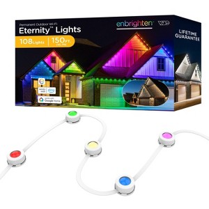 Enbrighten Color Changing Outdoor Novelty String RGBW 108 Lights - White Cord 150' - 1 of 4