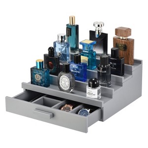 Unique Bargains Wood Velvet Lining Hidden Compartment Perfume Display Organizer - 1 of 4