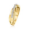 Ross-Simons 0.10 ct. t.w. Diamond 3-Row Crisscross Ring in 18kt Gold Over Sterling - 3 of 4