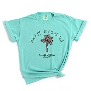 Simply Sage Market Women's Palm Springs California Short Sleeve Garment Dyed Tee - 1 of 3
