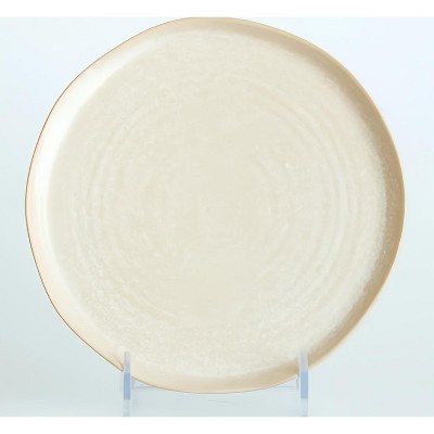 AOSTIRMOTOR Modern Luxury Silver Gold Rim Porcelain Plates Buffet Plate