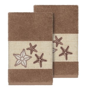 Linum Home Textiles 100% Turkish Cotton LYDIA Embellished Towel Set - 1 of 2