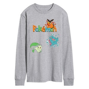 Men's - Pokémon - Chicorita, Tepig, Totodile Long Sleeve Graphic T-Shirt - 1 of 3