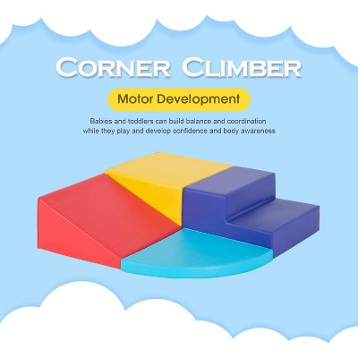 4-Piece Multicolor Foam Climbing Blocks for Toddlers