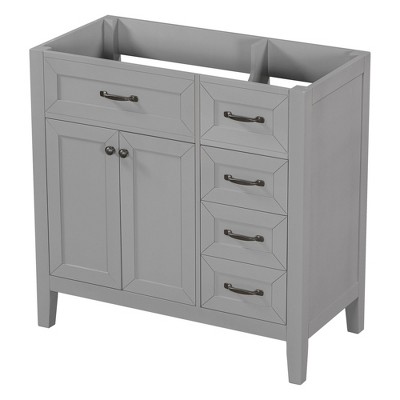Okak 36 Inch Bathroom Vanity with Sink Combo/without Sink, Bathroom Vanity Cabinet with Drawers and Solid Frame for Bathroom