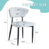 Minimalist Armless Faux Leather Dining Chairs Set of 4,Curved Back Upholstered Dining Room Chairs Set of 4,Metal Kitchen Chair-Coolbibila - 4 of 4