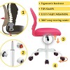 FurnitureR Study Desk Chair Armless Cute, Ergonomic Small Swivel Adjustable Rolling Lightweight Task Chair with Wheels, Hot Pink - 3 of 4