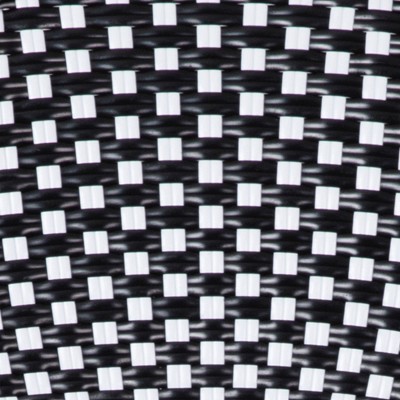 Black and White Rattan Bistro Chair with Bamboo Print Frame