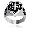West Coast Jewelry Men's Polished Black Resin Cross Steel Ring - 4 of 4