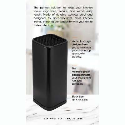 Black Stainless Steel Universal Knife Block Holder with Scissor Slot
