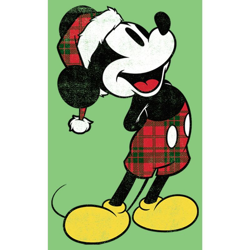 Girl's Disney Mickey Going Plaid For Christmas T-Shirt, 2 of 5