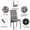 VYNXARIA Grey Velvet High Back Nordic Dining Chair Modern Fabric Chair with Black Legs, Set Of 4 - 4 of 4