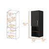 SEVOBAL Bathroom Storage Cabinets Multi-Functional Storage Cabinet, Dual Interior Shelves and Dual Open Shelves for Bathroom, Black, 22.4"*16.1"*5.9" - 3 of 4
