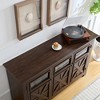 TIRAMISUBEST 3 Doors Cabinet Farmhouse Buffet Sideboard Cabinet,Farmhouse TV Stand Barn Design 3 doors cabinet Buffet Table Coffee Bar - 3 of 4