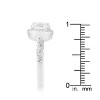 Slickblue Radiant 2.2ct Clear Cubic Zirconia Ring in Rhodium, Halo Design for Timeless Engagement, Sizes 5-10 - 4 of 4