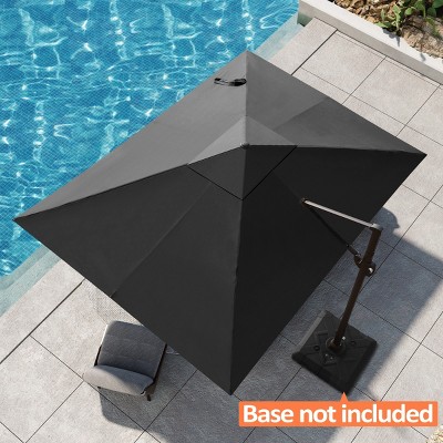 Pellebant 9x11.5FT Cantilever Umbrella Outdoor 360 Degree Rotation Offset Umbrella 6 Heights Adjustable Cantilever Patio Umbrella