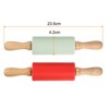 Unique Bargains Silicone Smooth Non-Stick Wooden Handle Kitchen Rolling Pin 2 Pcs - 2 of 4