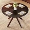 47.2" Solid Wood Round Dining Kitchen Table for 4-6 People with Intersecting Pedestal Base - 4 of 4