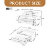 57.48" Pull-out Sofa Bed Convertible Couch 2 Seat Loveseat Sofa Modern Sleeper Sofa with Two Throw Pillows and USB Ports - Leovsnove - 3 of 4