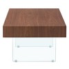 PAGED 31.5" Coffee Table, Modern Side Table with Wooden Top and Tempered Glass Legs, Center Table for Living Room, Bedroom - 4 of 4