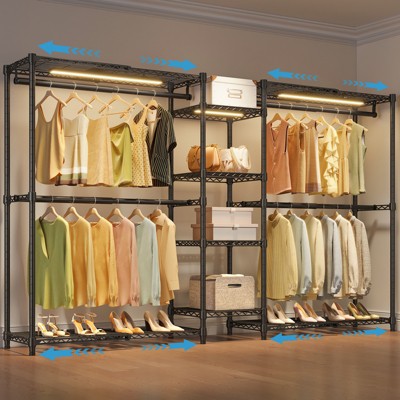 VIPEK X3 Expandable Heavy Duty Clothes Rack Adjustable from 5'2" to 8' with Flexible Shelves and Hanger Rods, Max Load 1210LBS