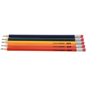 School Smart No 2 Pencils, Hexagonal with Latex-Free Erasers, Assorted Body Colors, Pack of 144 - 1 of 4