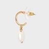 Stud Pearl Heart Clear Stones Gold Earrings 3pc - A New Day™ Gold - 2 of 2