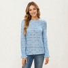 Anna-Kaci Women’s Floral Lace Long Sleeve Top with Intricate Openwork Pattern Soft Textured Fabric and Ruffled Cuff Detailing - 2 of 4