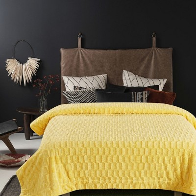 Yellow Faux Fur Sherpa Reversible Toddler Blanket