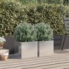 vidaXL Stainless Steel Silver Planters - Rectangular Garden Containers 12.6"x11.8"x11.4", Durable Outdoor/Indoor Flower Boxes, Set of 2 - 3 of 4