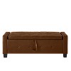 Gulches 48inch Ottoman Bench with Storage Upholstered Tufted Faux Leather PU for Bedroom Living Room Hallway Brown - 4 of 4