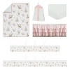 Sweet Jojo Designs 6p Girl Crib Bedding + BreathableBaby Breathable Mesh Liner Anti Bumper Pad Deer Floral Pink Green White - 2 of 4