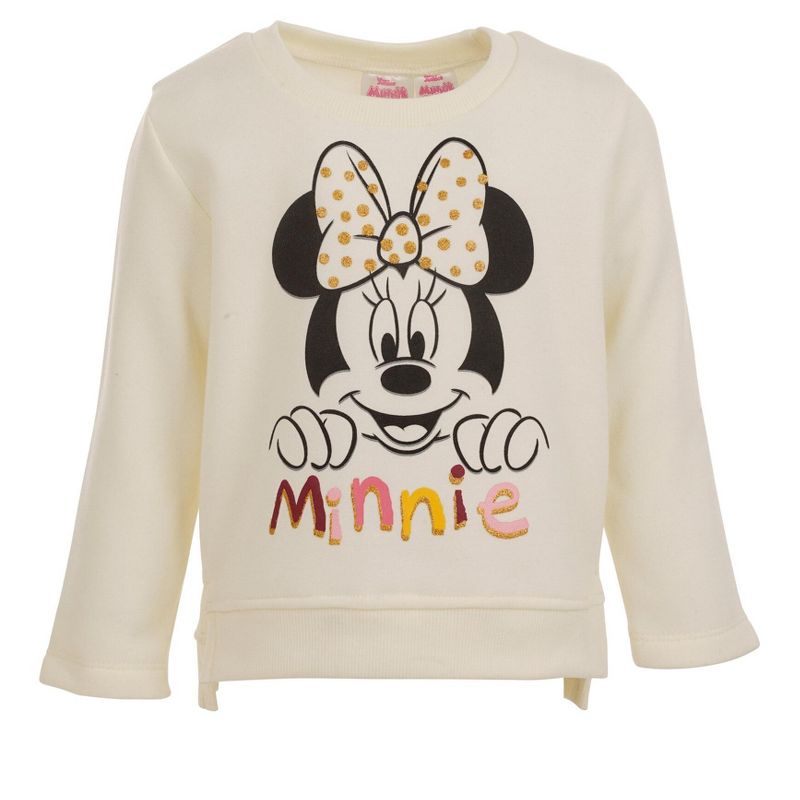 Disney Minnie Mouse Girls Fleece Sweatshirt and Leggings Outfit Set Toddler, 2 of 9