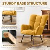 CAVINAS Velvet Glider Rocking Chair with High Backrest,Modern Upholstered Rocking Chairs,Nursery Accent Chair for Bedroom - 4 of 4