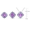 EVERLY JEWELRY | 11 4/5 CT TGW Amethyst and Tanzanite Cluster Pendant with Chain Ring and Earrings Set in Sterling Silver - 3 of 4