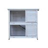 Rabbit Hutch Outdoor,2-Story Rabbit Cage Indoor with Run, Bunny Cage with 2 Removable No-Leak Trays, Non-Slip Ramp, Waterproof Roof, Fence - 3 of 4