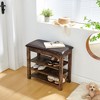 CAVINAS Modern Rubber Wood Storage Shoe-Changing Bench with Comfortable Seat,Flip-Top Storage Height-Adjustable Bench - 2 of 4