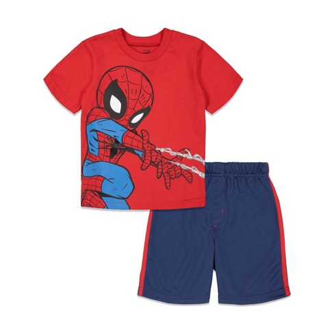 Marvel Avengers Spider-man Toddler Boys Graphic T-shirt And Bike Shorts ...