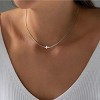 14K Gold Silver Cross Necklace Dainty Choker Non Tarnish Faith Jewelry - 3 of 4