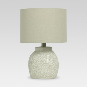 Floral Textured Ceramic Accent Lamp Shell (Lamp Only) - Threshold , Size: Includes Energy Efficient Light Bulb