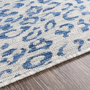 Hauteloom Skipsea Blue Leopard Performance Rug - 1 of 4