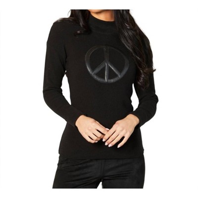 Women's Mock Neck Peace Sweater - Angel Apparel
