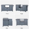 Whisen 66.5" Outdoor Kitchen Island for Egg-shaped Grills, Solid Wood Outdoor Grill Cart with Stainless Steel Top - 3 of 4